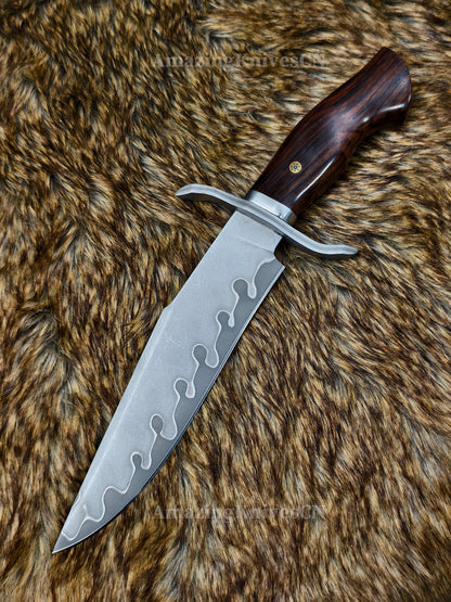 Hand Forged Damascus Steel Hunting Knife Bowie Survival Fixed Blade Full Tang- AK-HT0779-N
