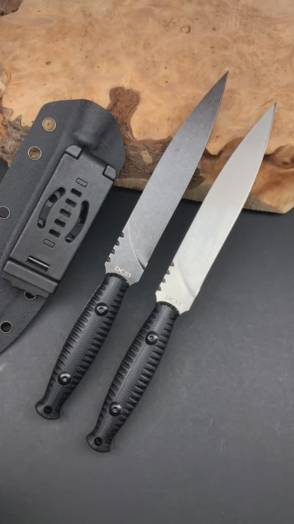 Multi-Purpose Throwing Stabbing Knife Tactical Fixed Blade DC53 Steel Hunting Dagger Full Tang Kydex - AK-HT0924