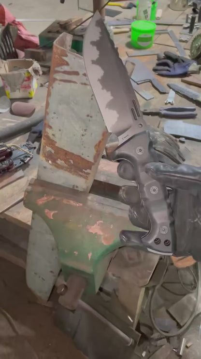 Heavy-Duty Tactical Fixed Blade Knife – CPM-3V Steel, Modular Kydex & Leather Sheath - AK-HT1036