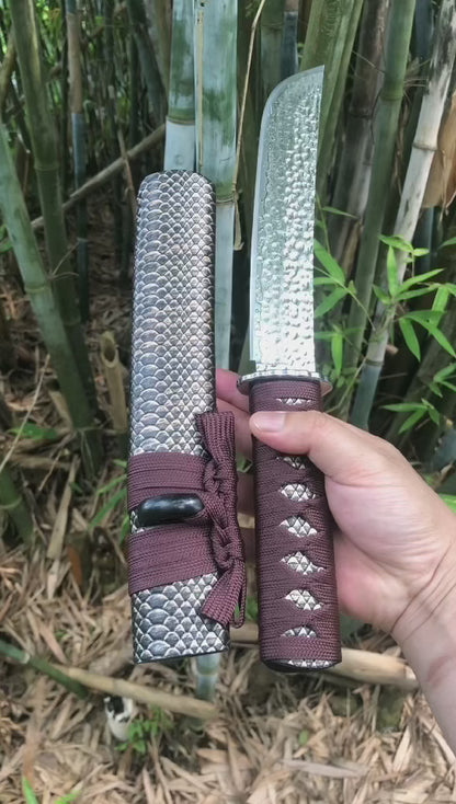 Japanese Style Bushido Katana Knife VG10 Damascus Steel Ninja Samurai Warrior - AK-HT0899
