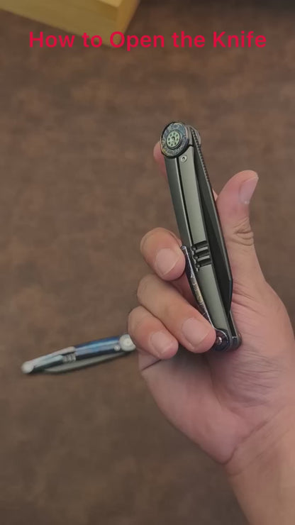 Japanese DC53 Steel Blade Pocket Knife Full Titanium Handle - AK-HT1014