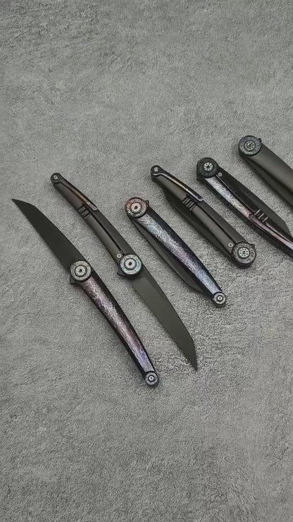 Japanese DC53 Steel Blade Pocket Knife Full Titanium Handle - AK-HT1014