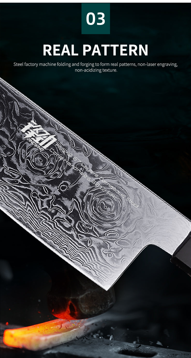 7 PCS Set Japanese AUS-10 67-Layer Damascus Steel Kithcen Knife Set Amazing Quality -AK-DS0789