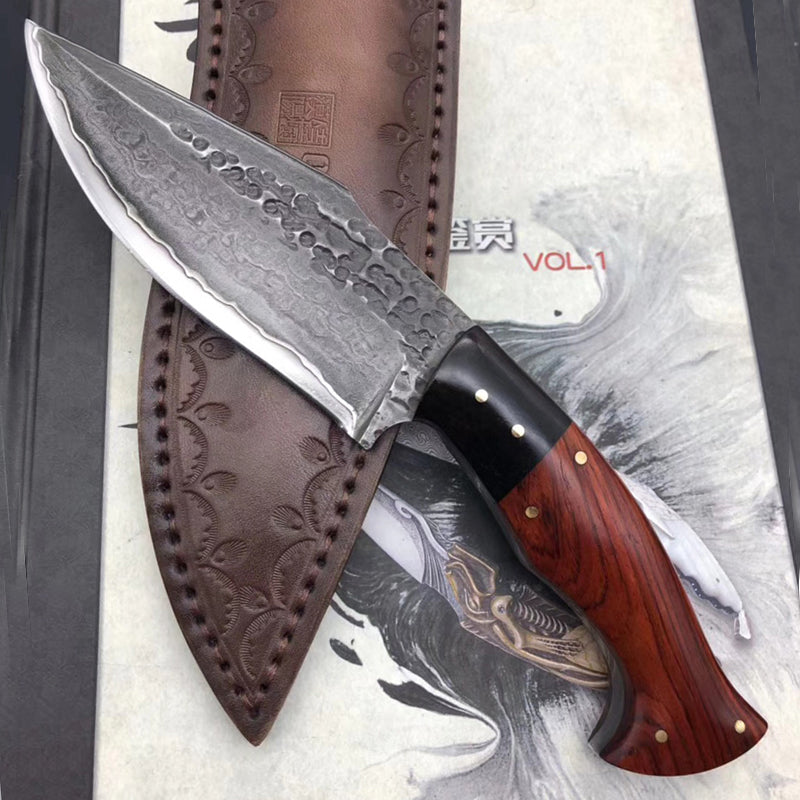 FORGED SAN MAI DAMASCUS HUNTER FIXED BLADE KNIFE FULL TANG - AK-HT0263