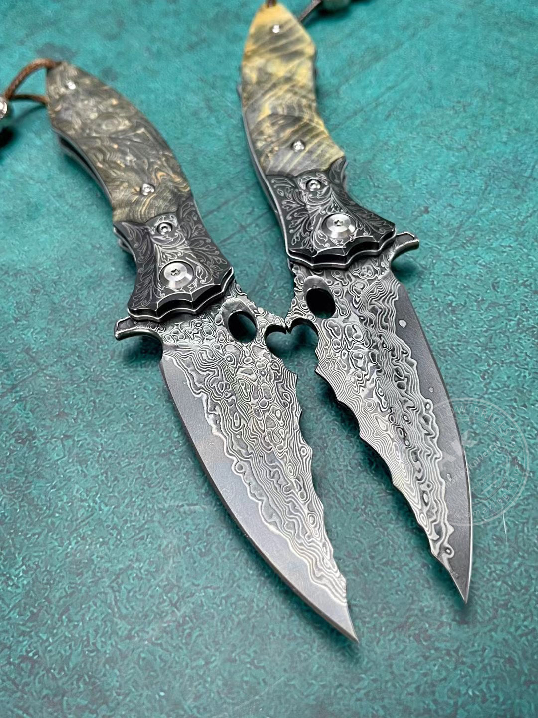 Vg10 Damascus Hunting Knife Folding Pocket Knife Ball Bearings- AK-HT0821