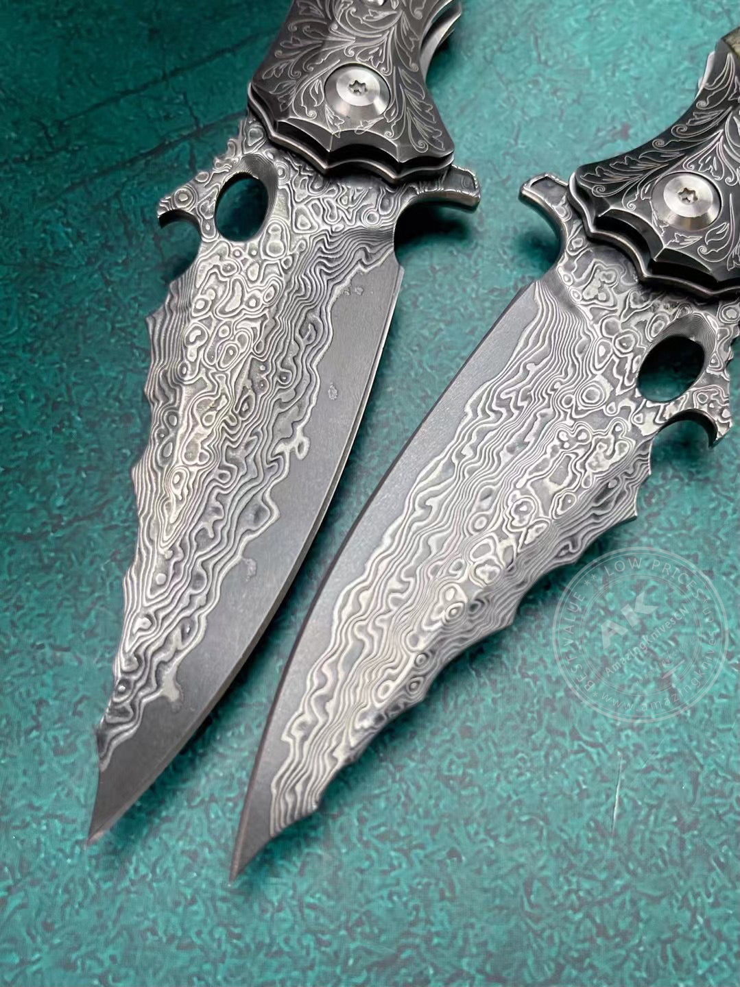 Vg10 Damascus Hunting Knife Folding Pocket Knife Ball Bearings- AK-HT0821