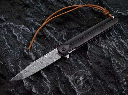VG10 Damascus Steel Folding Knife Camping Rescue Pocket Knife - AK-HT0824