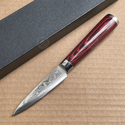 3.5'' Japanese Damascus Steel Kitchen Knives Paring Knife Wood Handle - AK-DP121