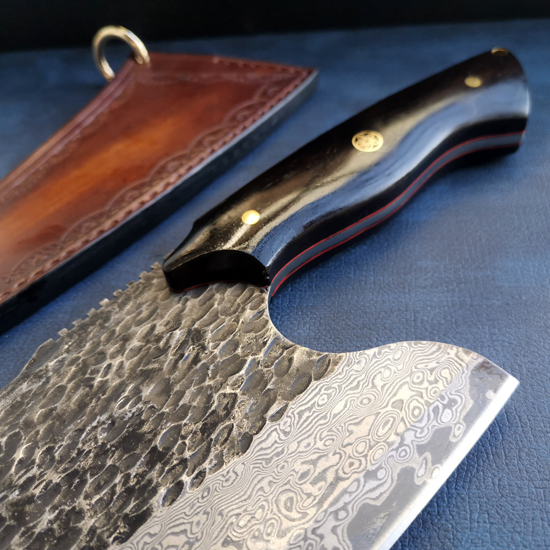 Handmade Heavy Duty Japanese VG10 Damascus Kitchen Knife Meat Chef Bone Chopping Knife -AK-DS0397