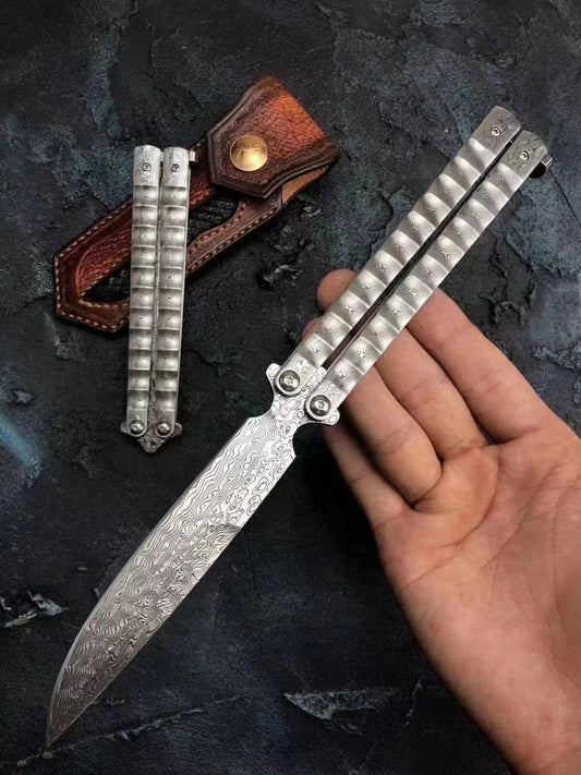 Collectible Vg10 Damascus Steel Folding Knife Pocket Knives Survival Knife - AK-HT0728