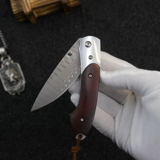 Japanese VG10 Damascus Hunting Knife Folding Pocket Knife-AK-HT0432