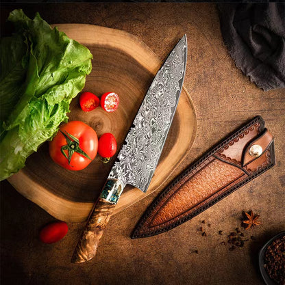 VG10 Damascus Kiritsuke Chef Knife with Sheath - AK-DC0669
