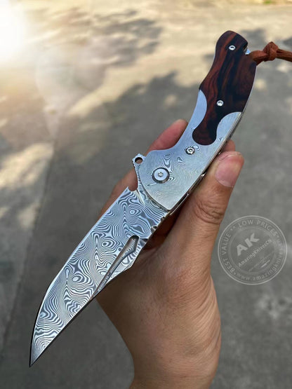 VG10 Damascus Folding Knife Pocket Knife- AK-HT0767